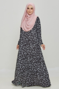 JUBAH PRINTED 37.02 - BLACK